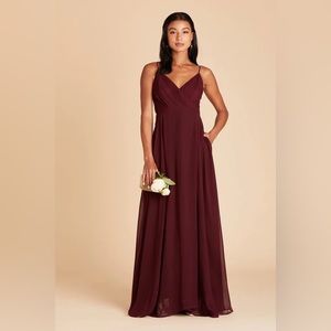 BIRDY GREY Kaia Dress in Cabernet, Bridesmaid Dress With Pockets, No Alterations